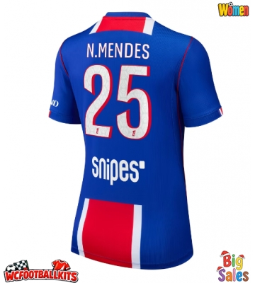 Paris Saint-Germain Nuno Mendes #25 Replica Home Stadium Shirt for Women 2026-27 Short Sleeve